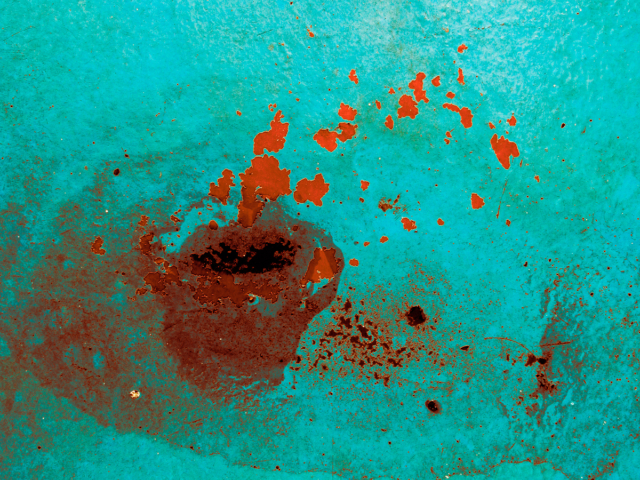 Farbe, Rost und Schmutz auf Stahl
