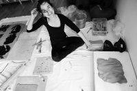 Judith Klemenc, im Atelier